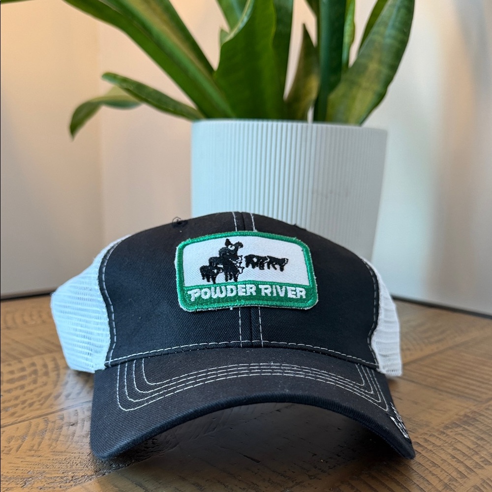 Black & White Powder River Mesh Trucker Hat